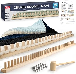 HEJIN 63" Chunky Blanket Loom, Adjustable Size Loom for Chunky Blanket | Knitting Loom Kit No Needles Required, Gift for DIY Craft Enthusiasts, Beginner Friendly Yarn Craft