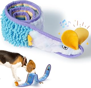 Nocciola No Stuffing EEL Dog Squeaky Toys - Snuffle Dog Toys for Stimulating, Durable Dog Toys for Small Medium Large Dogs, Tough Dog Toys for Aggressive Chewers, Dog Puzzle Toys for IQ Training