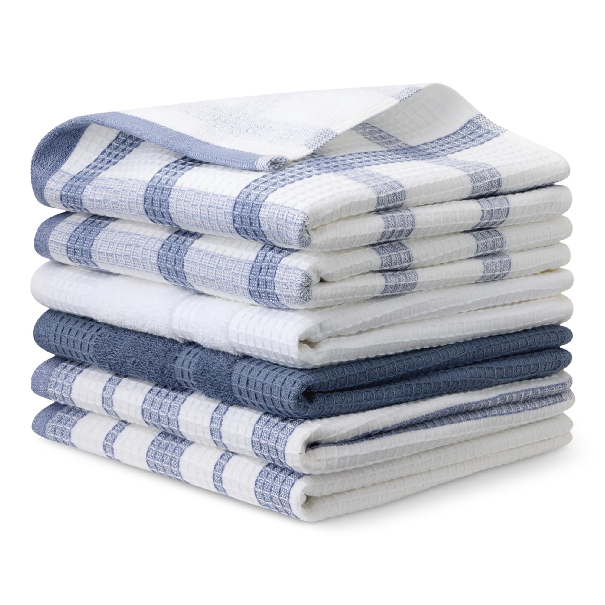 Amazon Basics Organic Cotton Waffle Kitchen Dish Towels - Ultra Absorbent, Quick