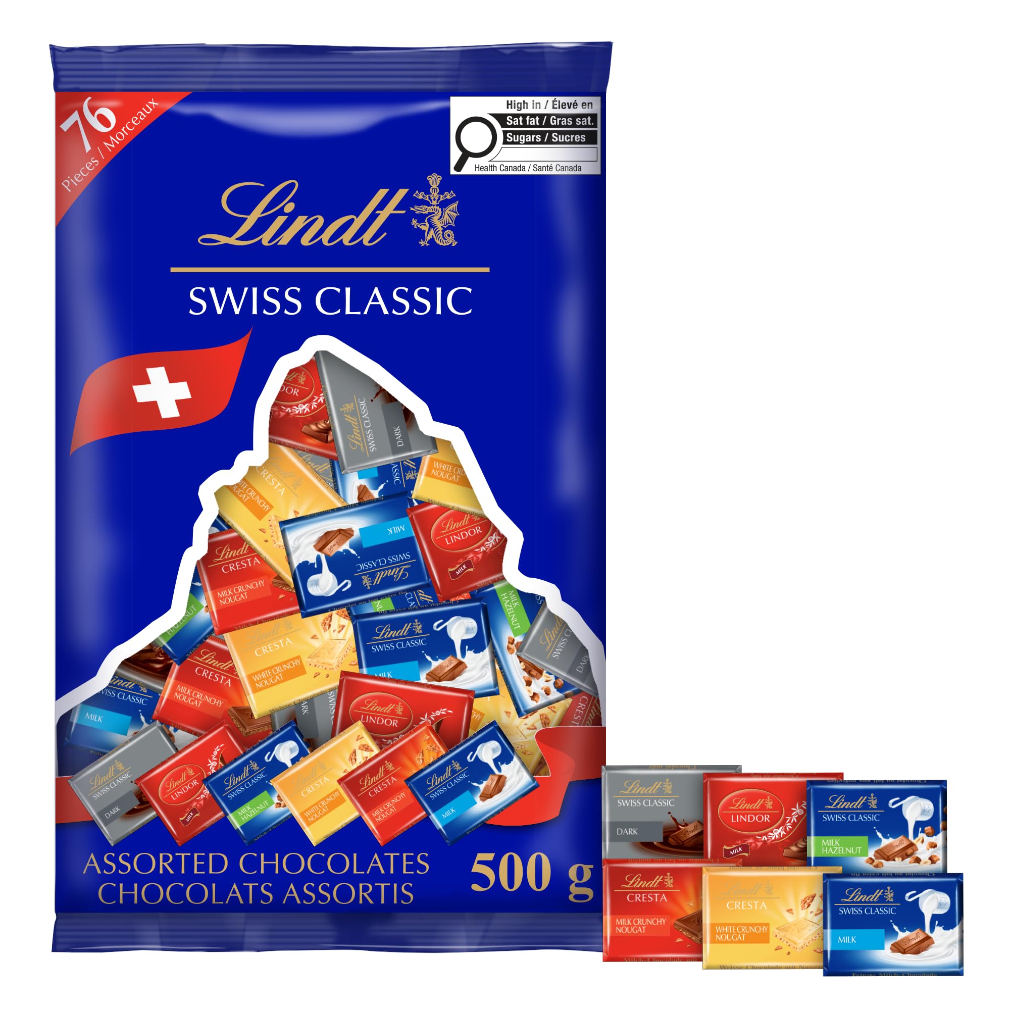 Lindt Swiss Classic Assorted Mini Chocolates 500g Bag
