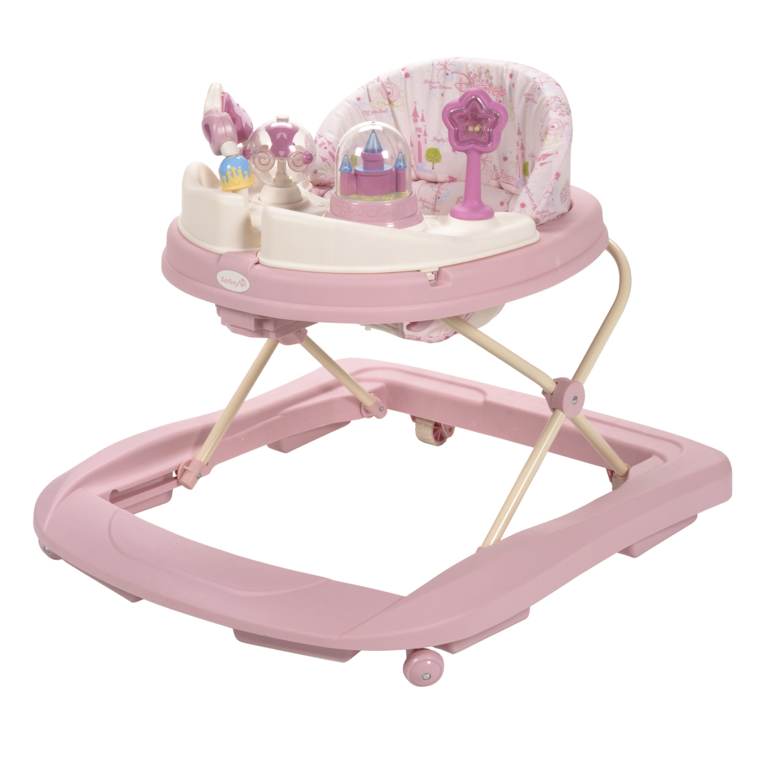 Disney Baby Princess Walker with Wheels, Pink Baby Walkers and Activity Center f