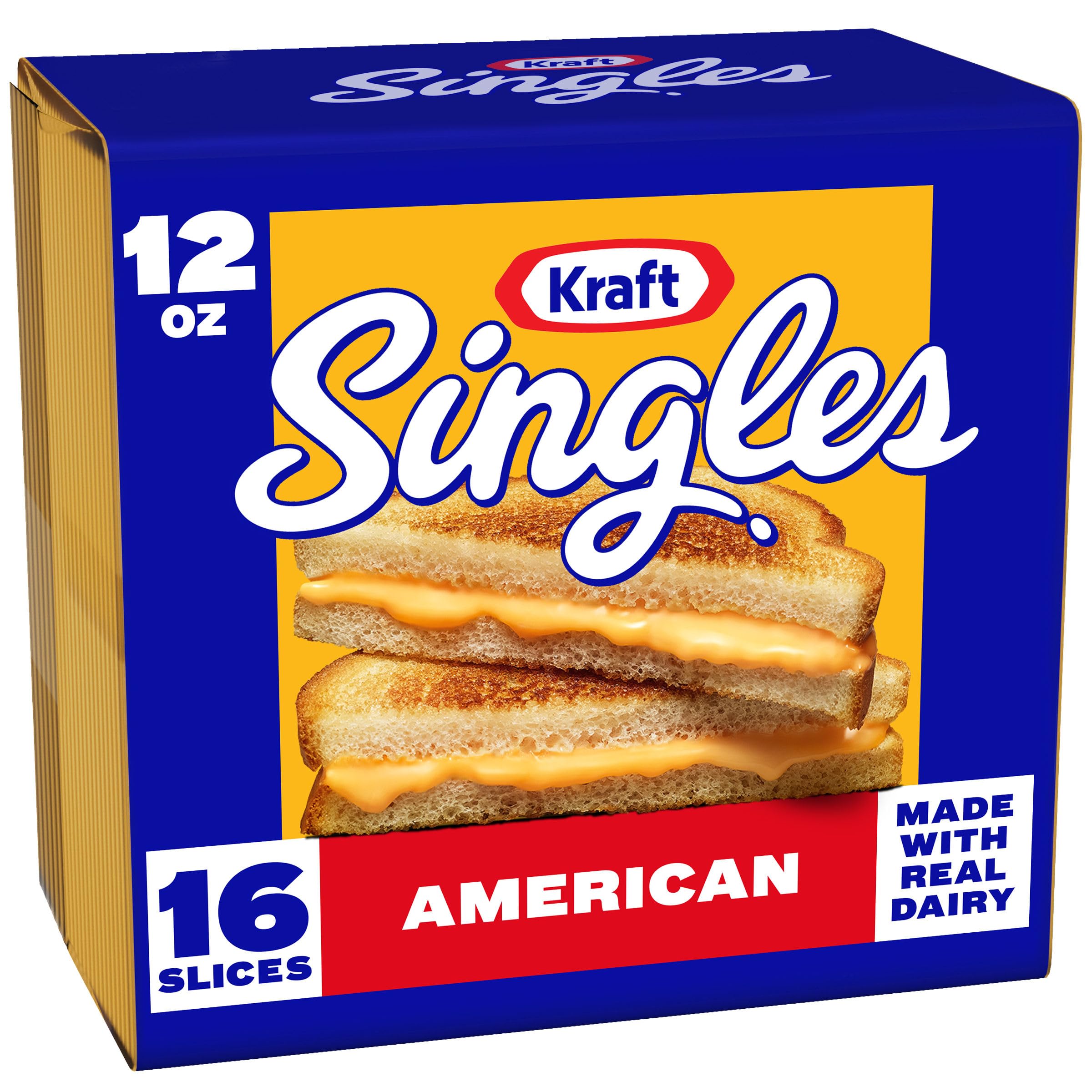 Kraft Singles Slices, 16 ct Pack, American | 50 Calories, No Artificial Flavors,