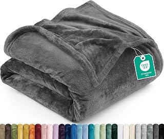 Utopia Bedding Ultra Soft Fleece Bed Blanket Queen Size Grey (90x90 Inches) | Microfiber Plush Warm Lightweight Breathable Cozy Blanket Anti-Static, All Season Use, Gift for Women and Men