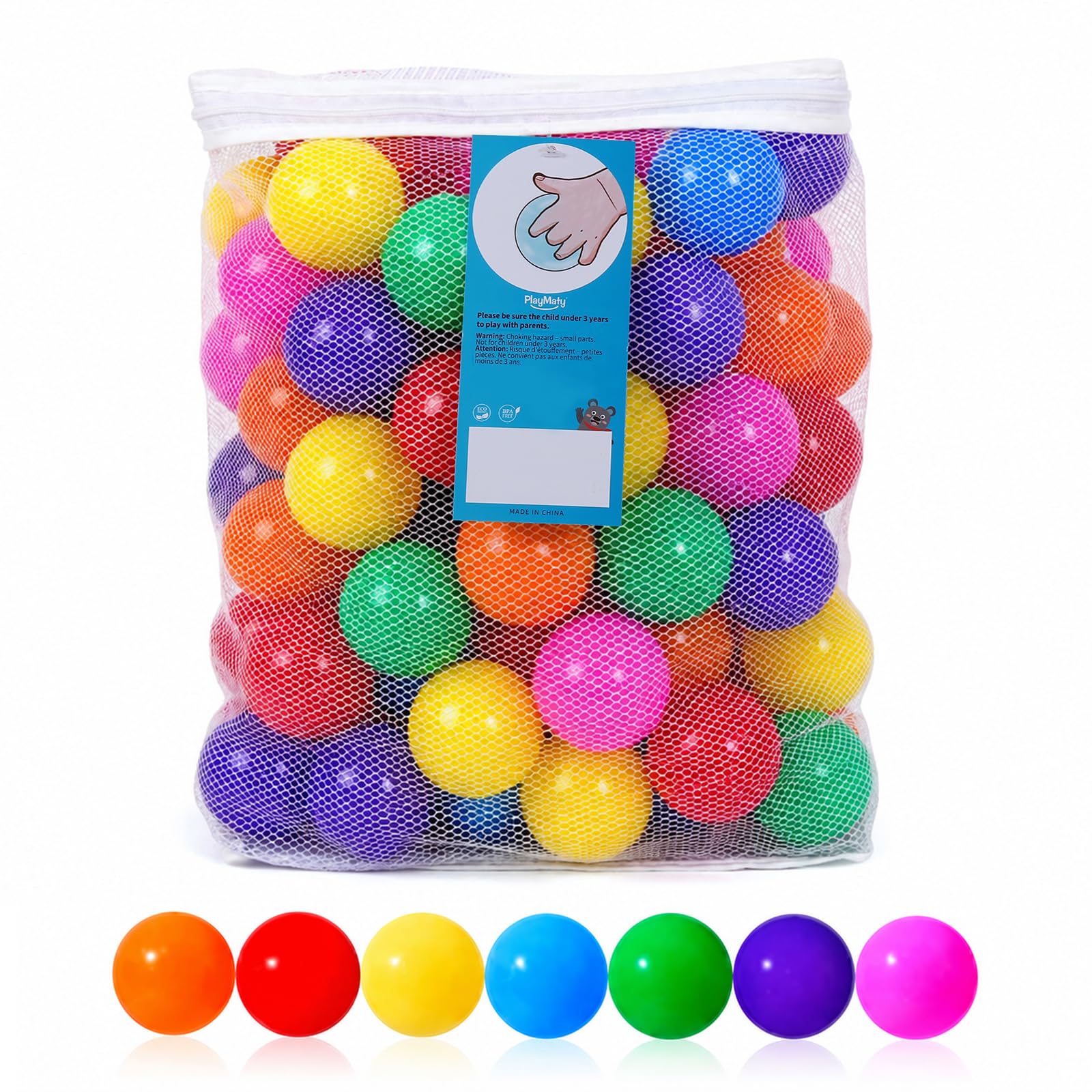 PlayMaty Ball Pit Balls 100Pcs Plastic Kids Swim Pit Fun Toys for Baby Playhouse