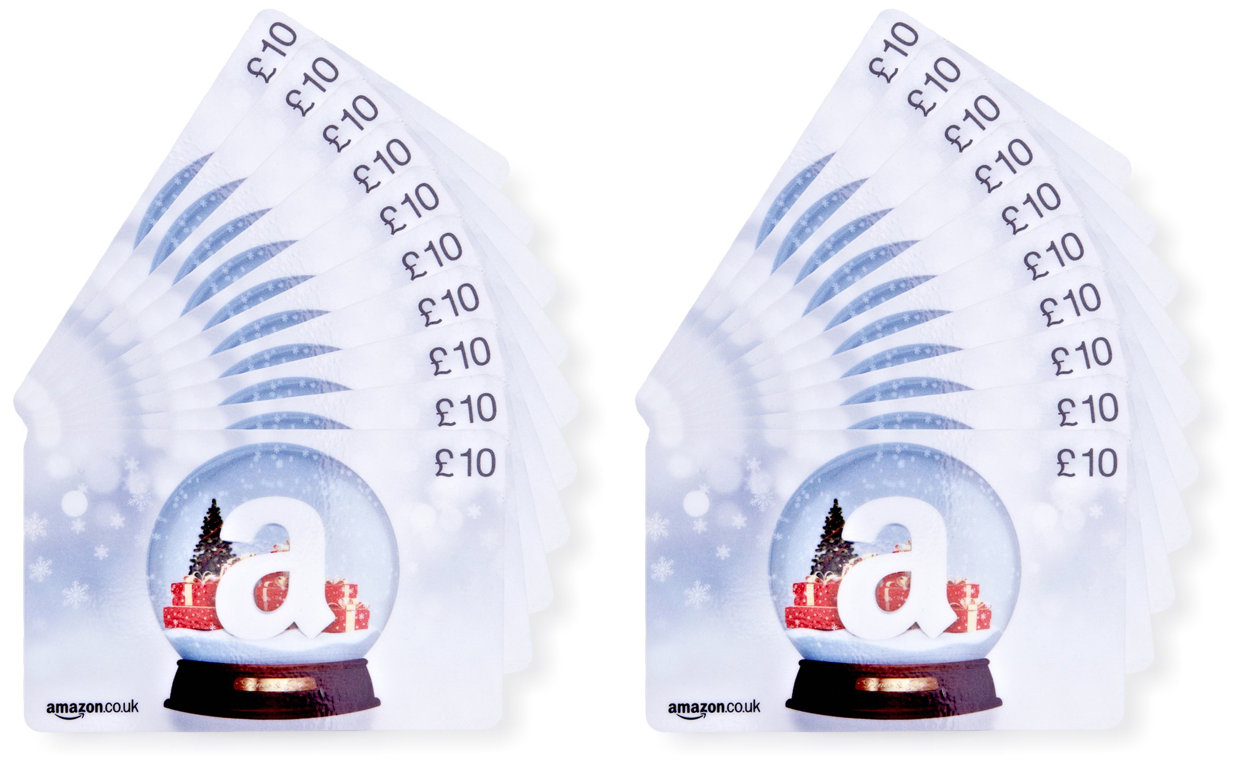 Amazon.co.uk £10 Gift Cards - 20-Pack (Christmas Globe)