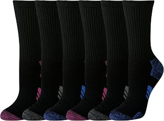 Amazon Essentials Women's High Performance Padded Breathable Cotton Sports Socks