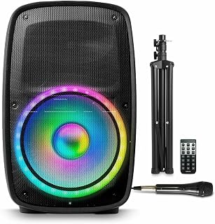 Ion Audio Total PA Glow MAX - Bluetooth Speaker, PA System with Microphone Stand & Party Lights (Renewed)