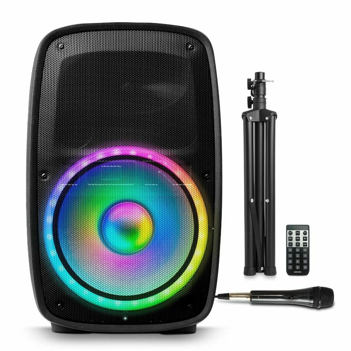 Ion Audio Total PA Glow MAX - Bluetooth Speaker, PA System with Microphone Stand