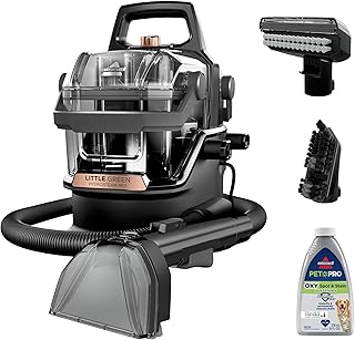 BISSELL Little Green HydroSteam Portable Carpet Cleaner, 3618 | HydroSteam technology combines hot water and steam; multi-purpose upholstery & car/auto detailing