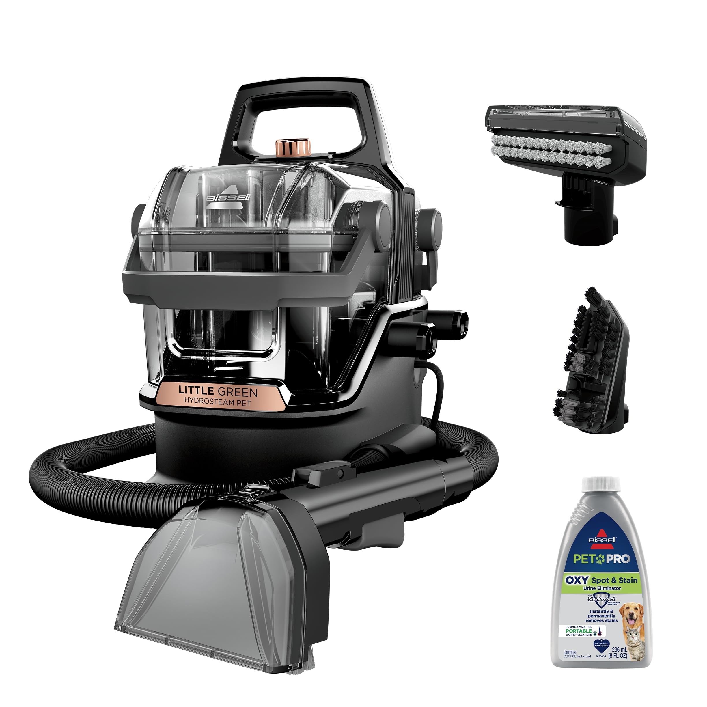 BISSELL Little Green HydroSteam Portable Carpet Cleaner, 3618 | HydroSteam techn