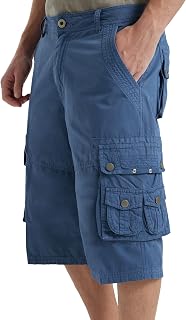BEST SOUTH Men's Long Cargo Shorts Below Knee 13 Inches Cotton Relaxed Fit