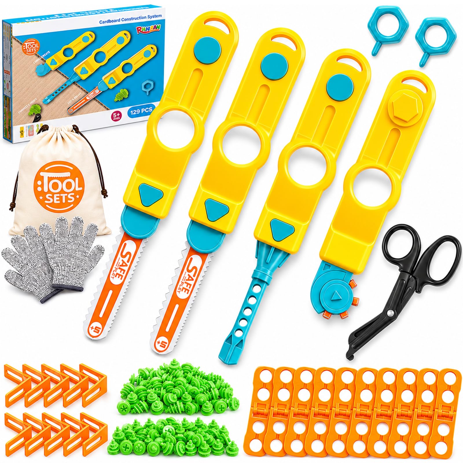 Cardboard Tools for Kids, Safe Cutter STEM Construction Kit for Ages 5 6 7 | Kid