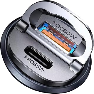 【Upgraded】 125W Car Charger USB C Fast Charge for iPhone 18 Pro Max | PD65W &amp; QC60W, All Metal, Flush Fit, Cigarette Lighter Charger Car Accessories for iPhone 18 17 16 iPad Samsung S26 Pixel 10