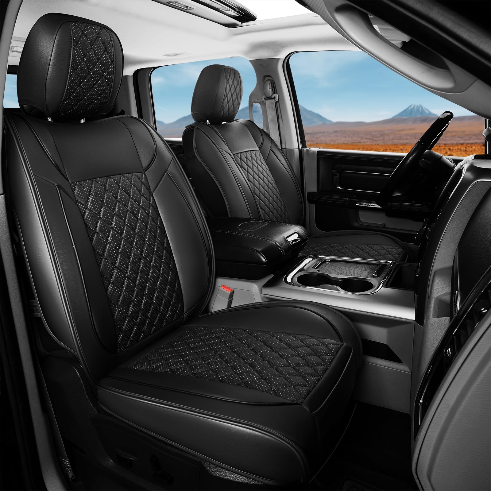 FREESOO Seat Covers for Dodge Ram 2011-2026 2500 3500 Crew Cab Curved Bench