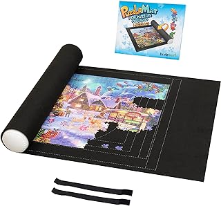 Lavievert Jigsaw Puzzle Storage Roll Mat with Unique Auxiliary Line Design for Up to 1,500 Pieces Puzzle, Puzzle Saver for Adults & Kids, Environmental Friendly Material