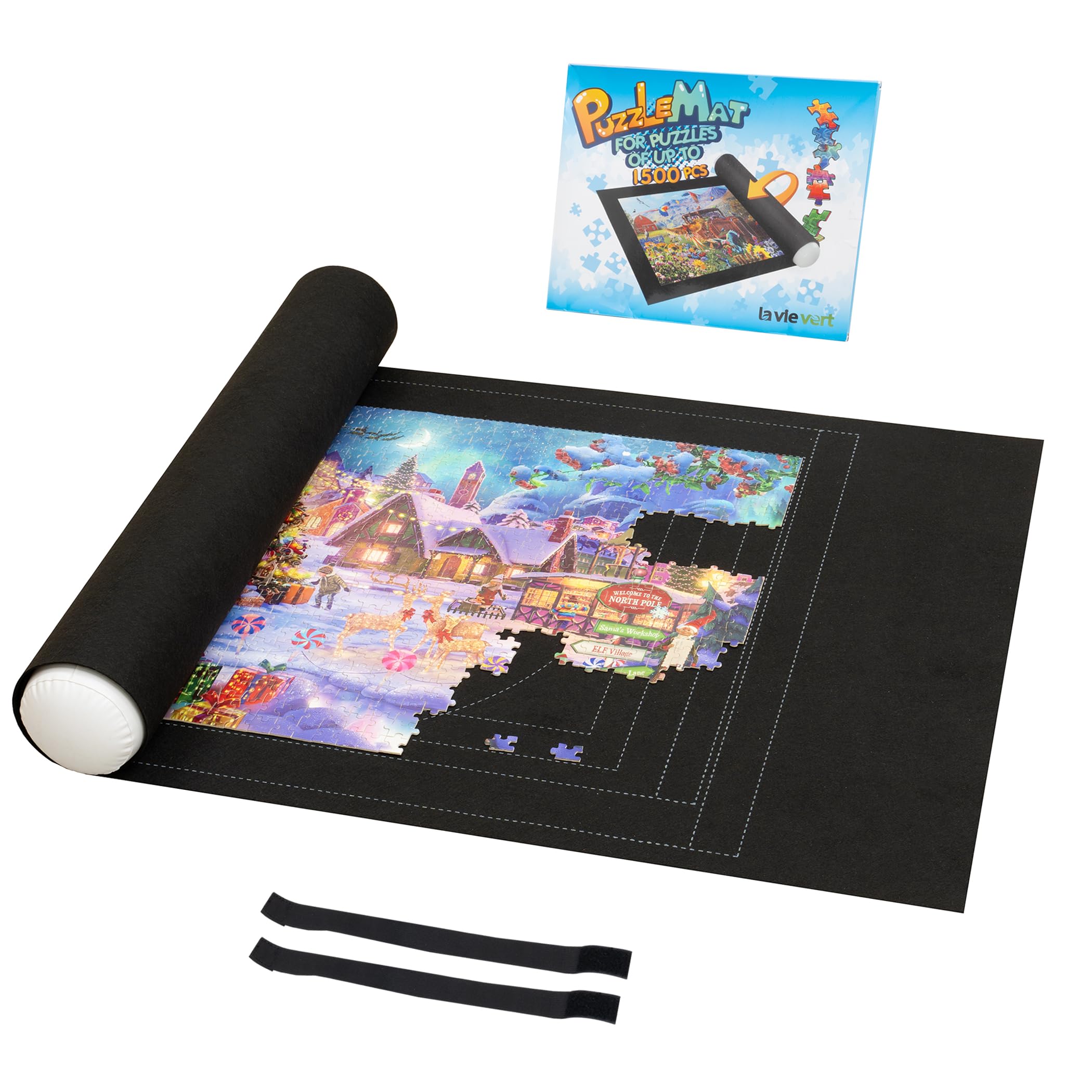 Lavievert Jigsaw Puzzle Storage Roll Mat with Unique Auxiliary Line Design for U