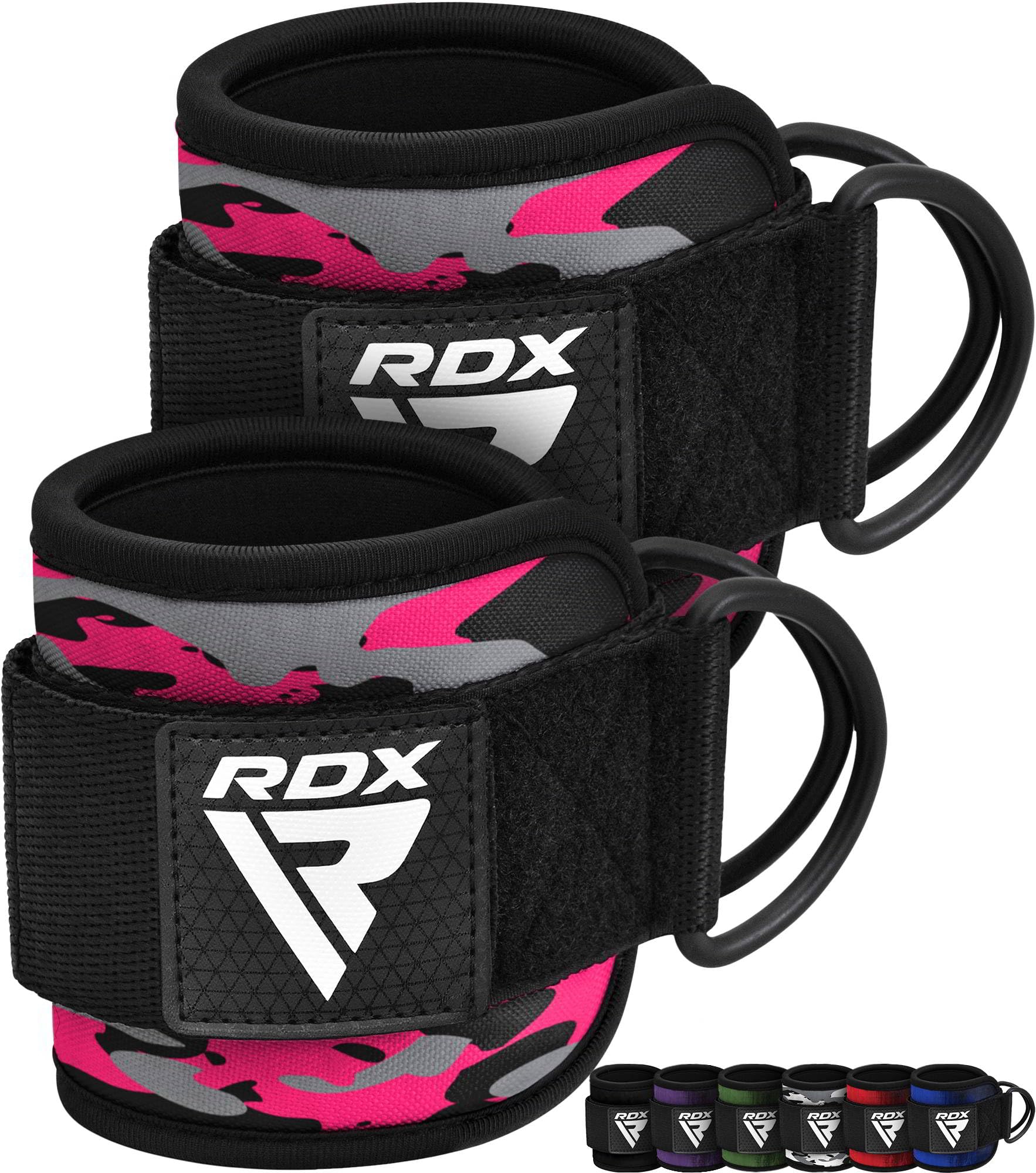 RDX Ankle Straps for Cable Machines – 7MM Neoprene Padded 10"x4" Adjustable Gym 
