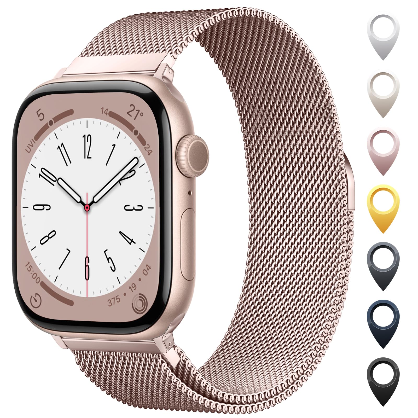 Original Stainless Steel Mesh Loop Compatible with Apple Watch Bands Women | Men