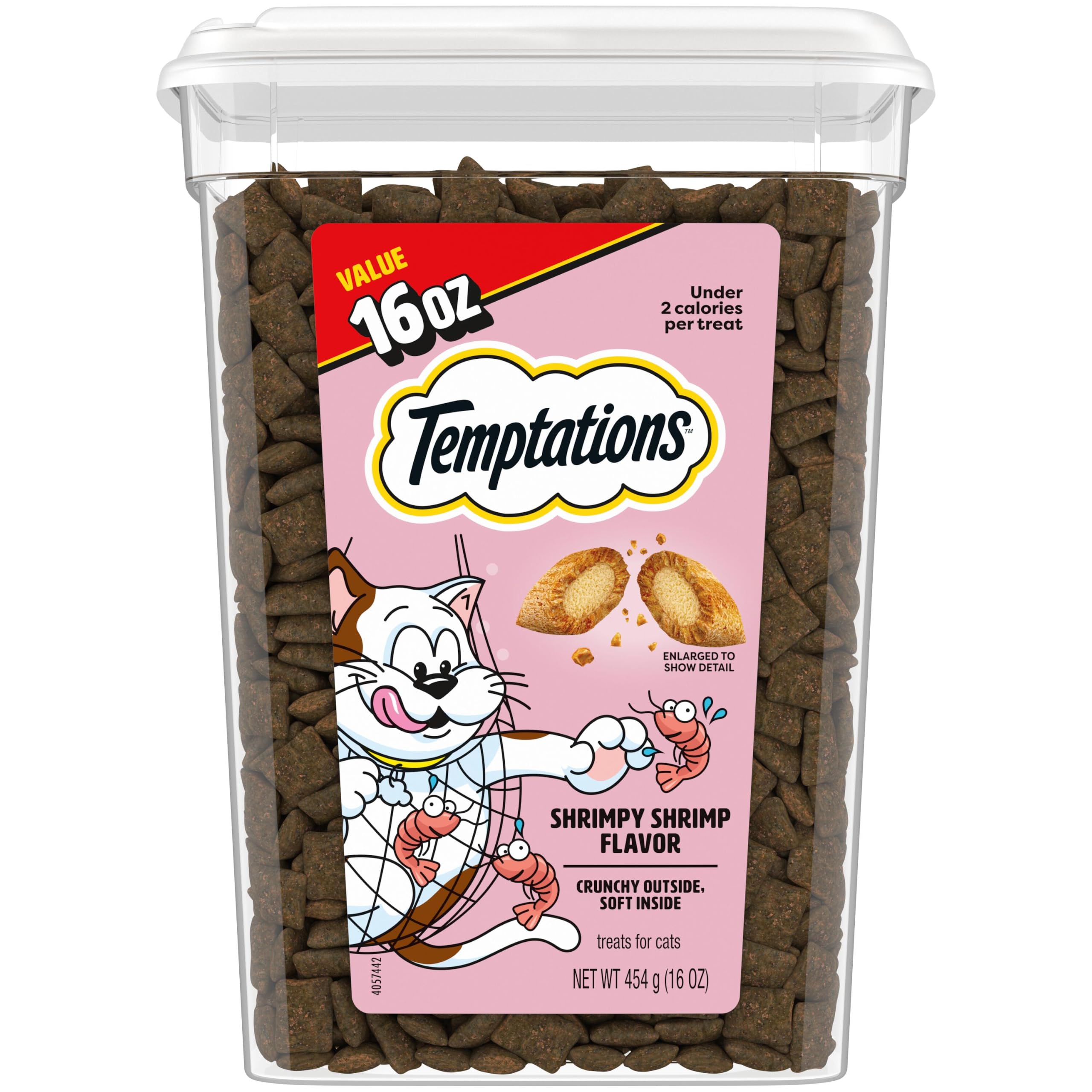 Temptations Classic Crunchy Cat Treats, Shrimpy Shrimp, 16 oz | Under 2 calories