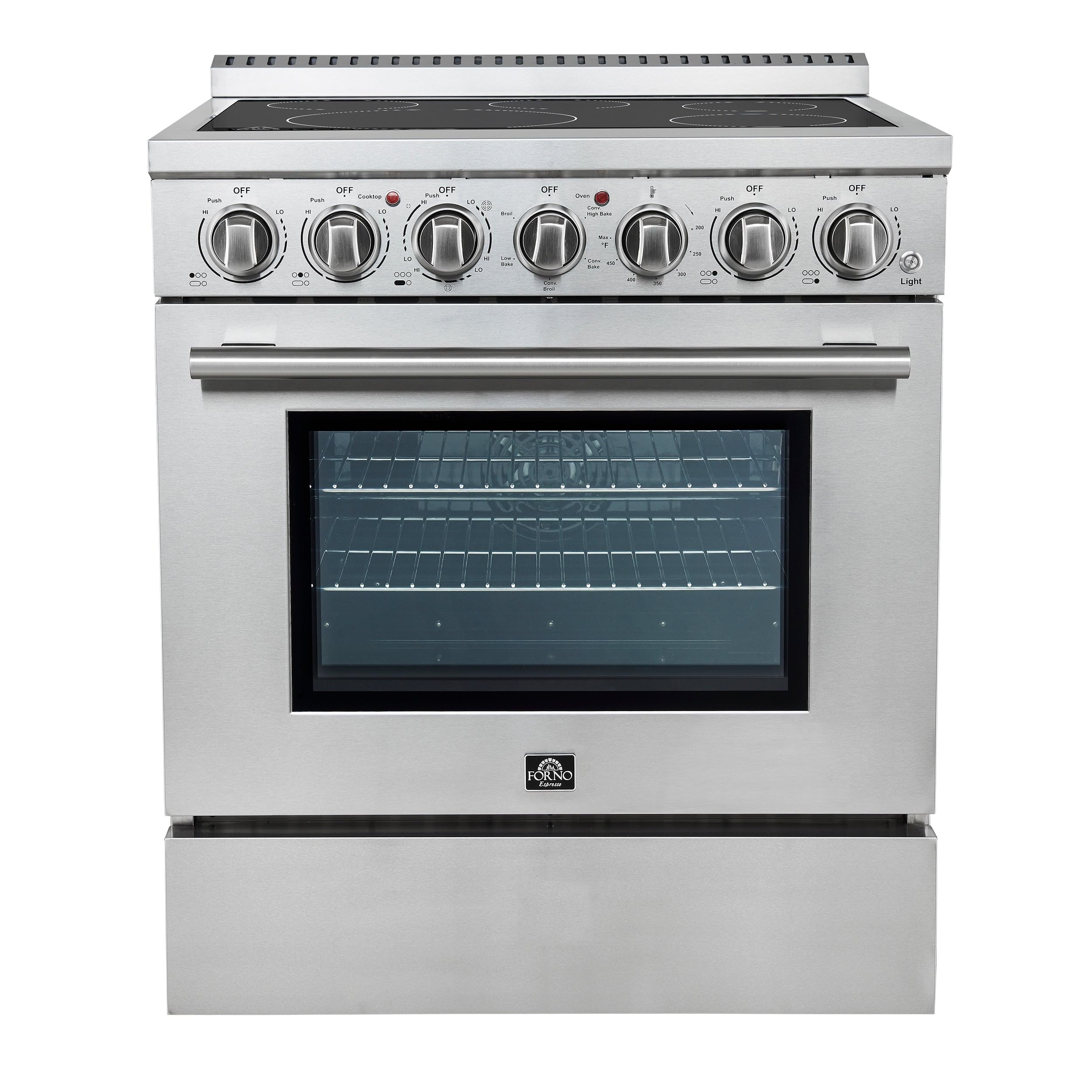 Forno Paolo 30" Freestanding Electric Range with True Convection in Stainless-St