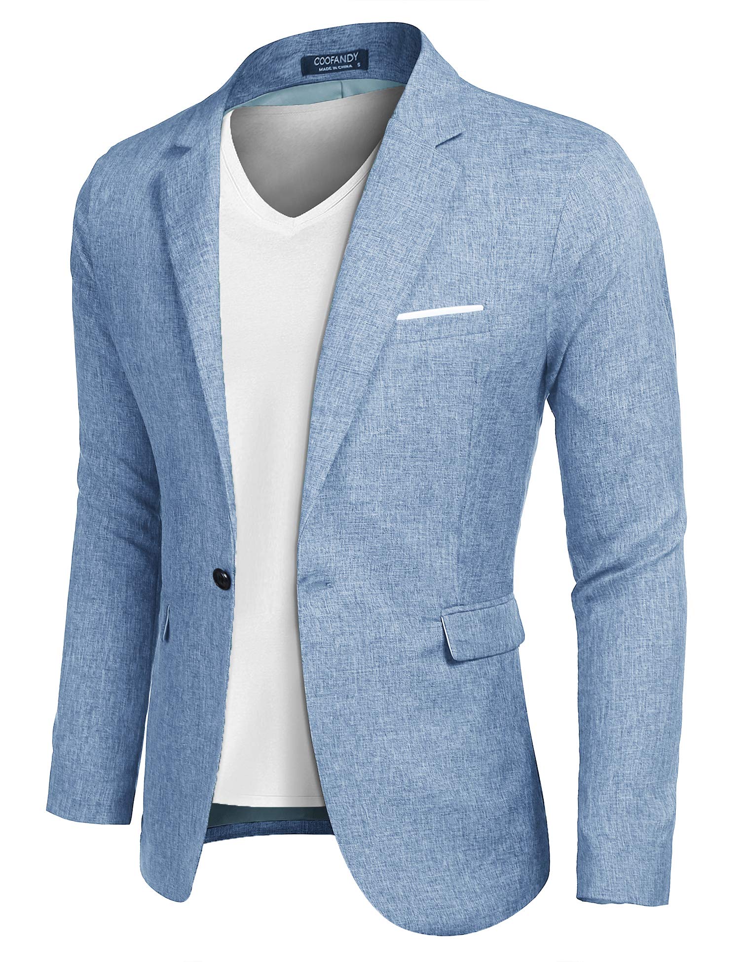 Coofandy Mens Blazer Casual Sports Coats Slim Fit One Button Suit Jacket Lightwe