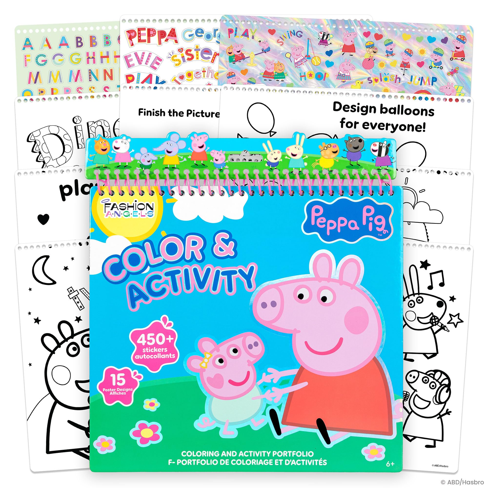 Fashion Angels Peppa Pig Coloring & Activity Portfolio, for Kids Ages 6+ | Inclu