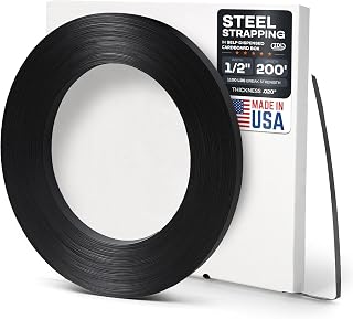 IDL Packaging 1/2" x .020" x 200' Mini Steel Strapping Coil, 1100 lbs. Break Strength, Black