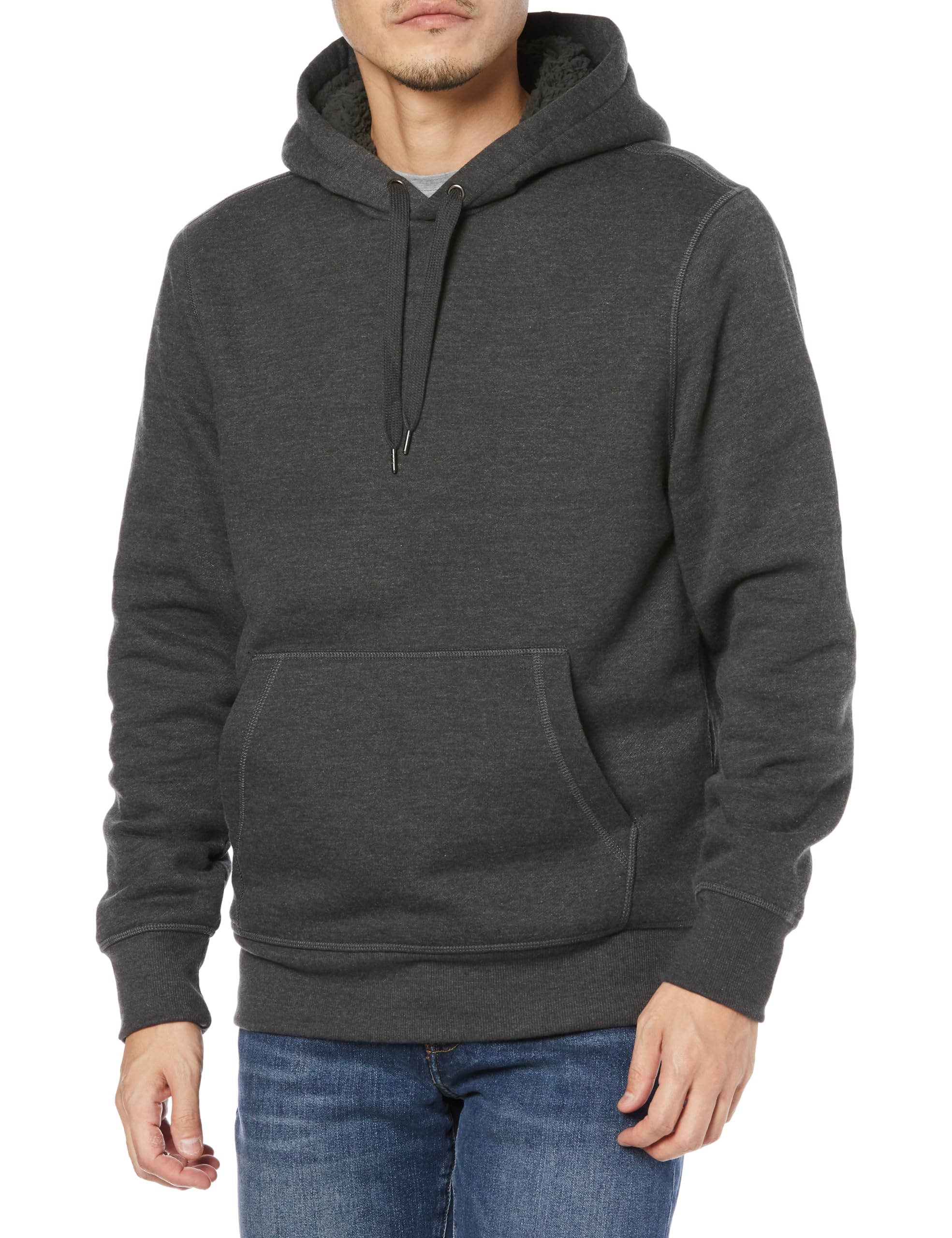 Amazon Essentials Men's Pullover Hoodie, Sherpa Lined
