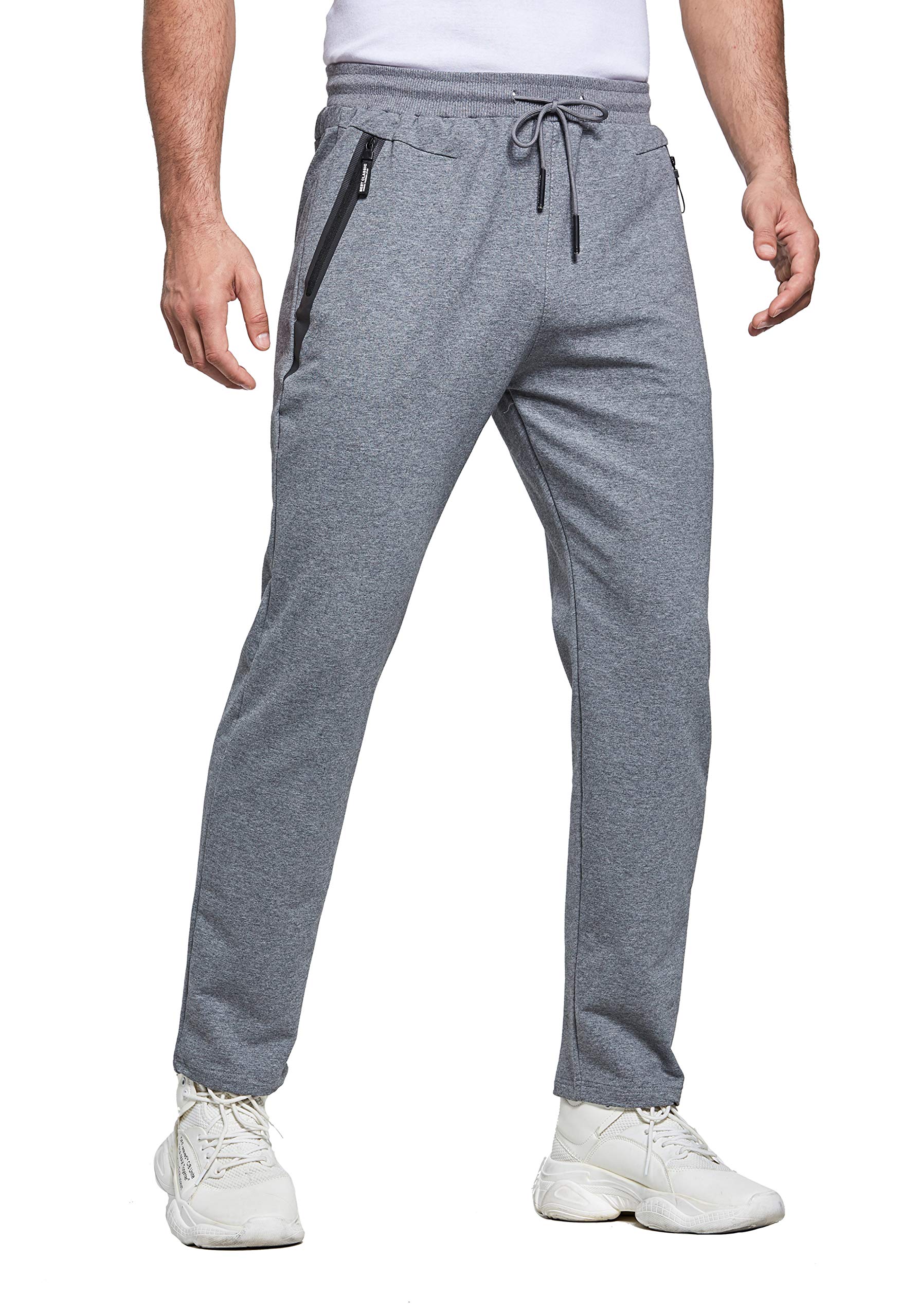 ZOXOZ Mens Tracksuit Slim Fit Bottoms Joggers Elasticated Waist Zip Pockets