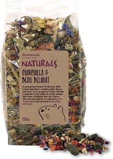 Rosewood Naturals Chinchilla & Degu Delight, Small Animal Treat for Rabbits, Guinea Pigs, Chinchillas, Degus, Hamsters, Gerbils, Mice and Rats, 150g