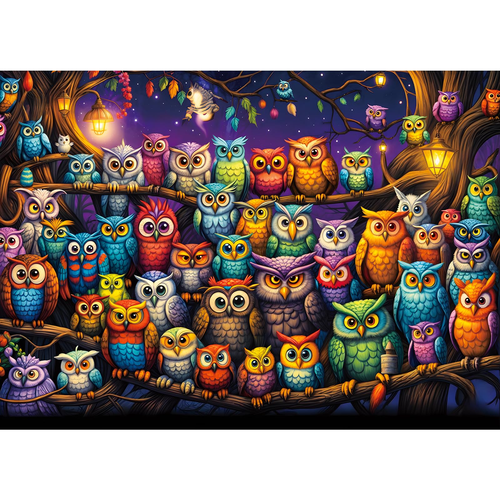 TangComplete Owl Family Puzzles for Adults 1000 Pieces, Puzzles with Letters on 