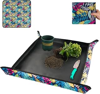 Onlysuki Waterproof Potting Mat for Indoor Plant Transplanting and Dirt Control, Gardenig Gifts for Women, Repotting Mat Succulent Gardening Mat 29.5"x29.5"