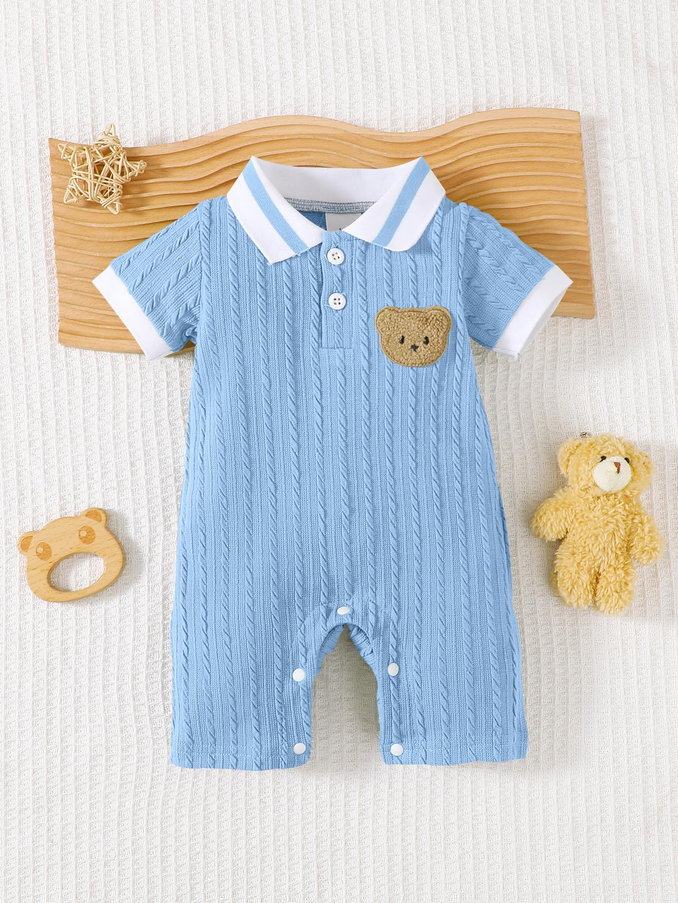 Baby Boys' One-Piece Romper, Blue, 3-6 Months