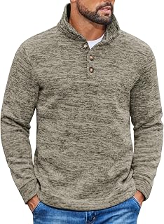 COOFANDY Felpa termica da uomo casual slim fit maglione lavorato a maglia