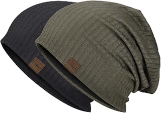 HAMUNI Slouchy Beanie for Men Women Soft Lightweight Chemo Headwear