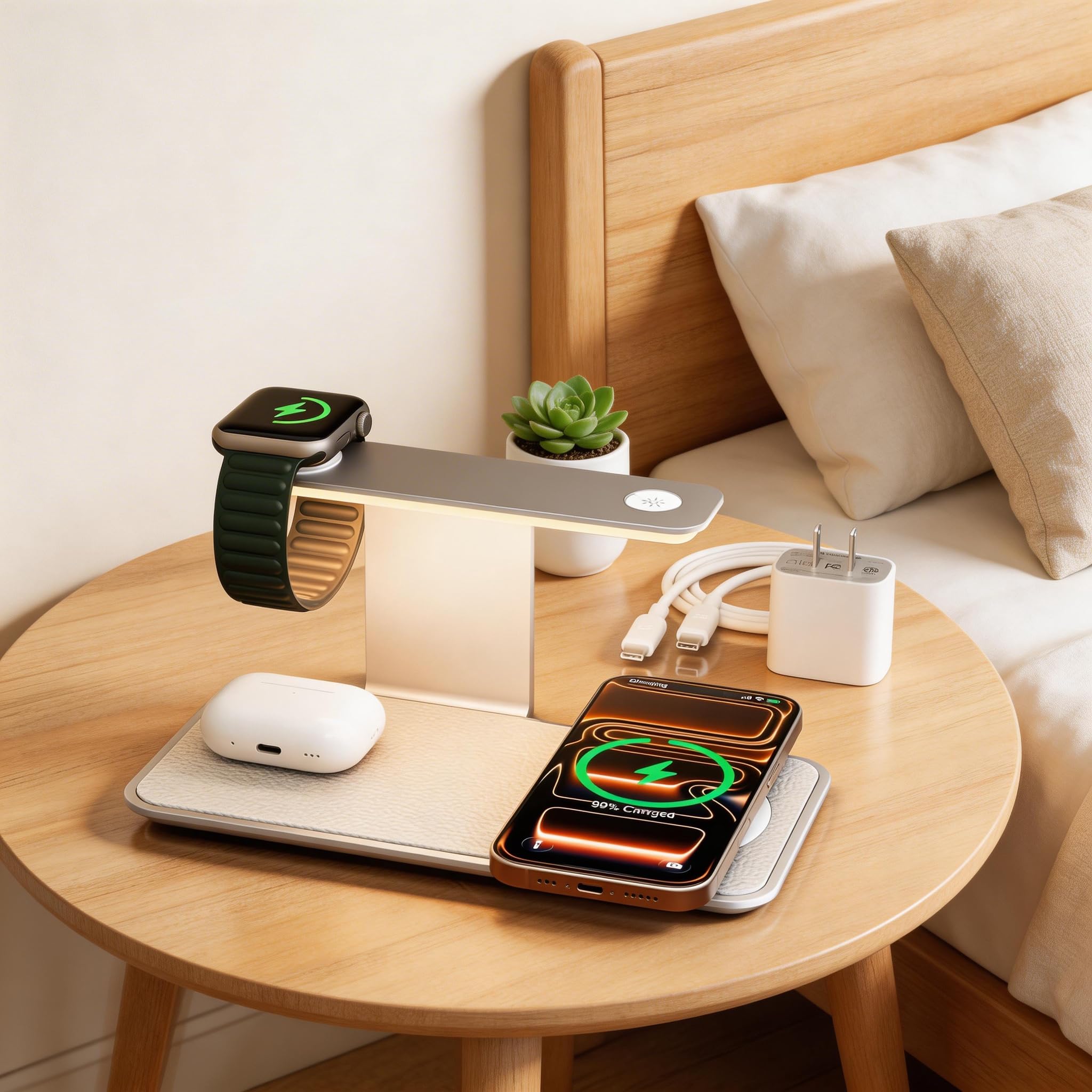 3 in 1 Wireless Charging Station for iPhone 18/17/16/15/14/13, Apple Watch and A