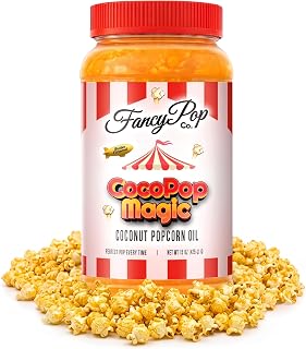 Coconut Popcorn Oil – Butter Flavored Coconut Oil – Movie Theatre Style Popcorn Oil for Popping – 15 ounce, Premium Cooking Oil for Snack Preparation