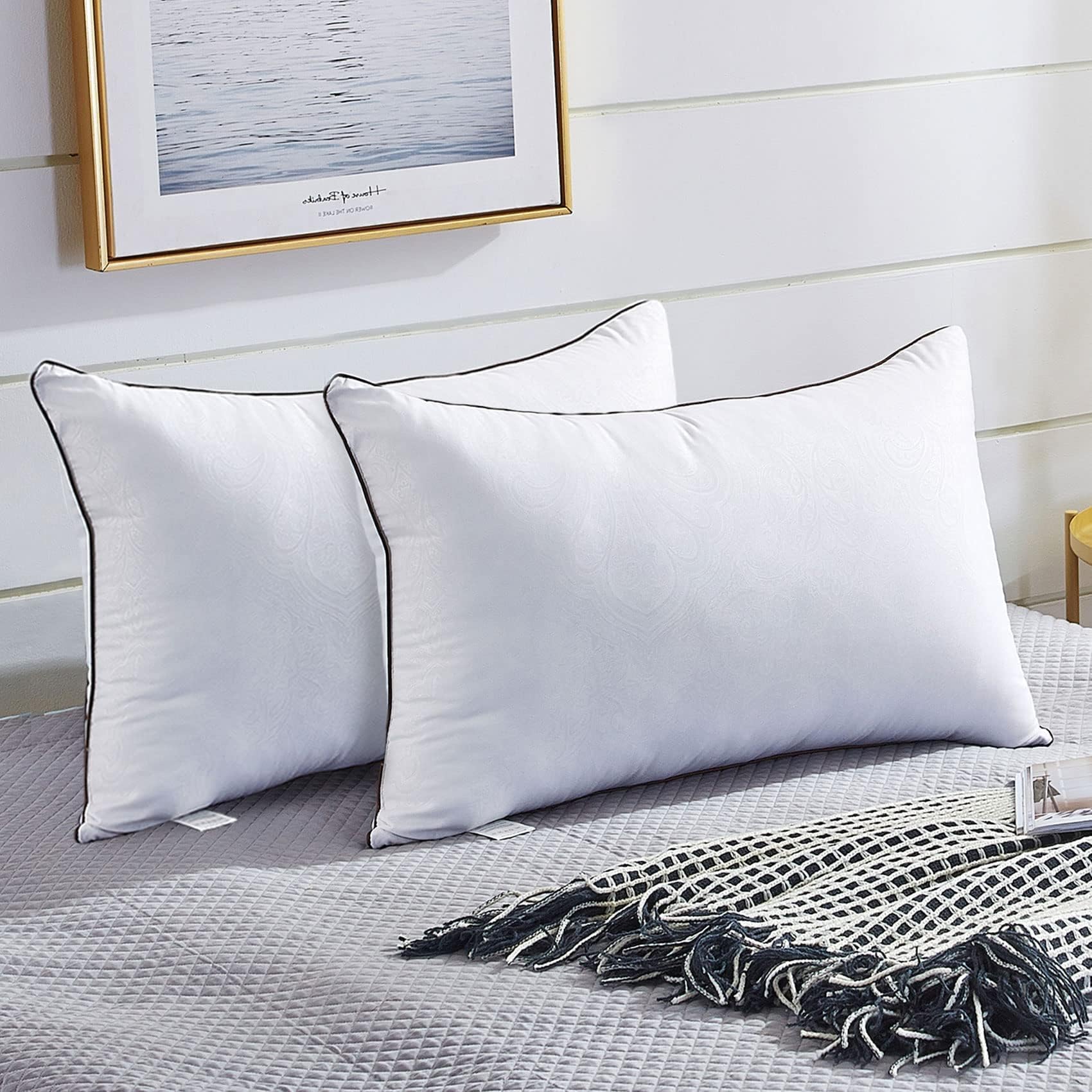 JOLLYVOGUE Pillows Queen Size 2 Pack for Sleeping, Soft and Supportive Bed Pillo