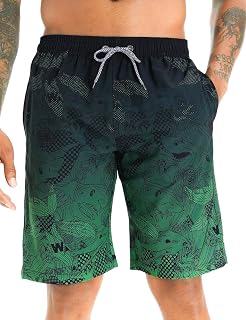 APTRO Men's Swimming Trunks, Long Swimming Shorts, Quick-Drying Board Shorts, Leisure Shorts with Inner Briefs
