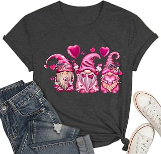 Camicia da donna per San Valentino, con scritta "Just a mama in her with her children", a maniche corte