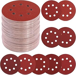 YNZDRWA 70 PCS 5 Inch 8-Hole Sanding Discs, 9 Mixed Grits | 40 80 120 180 240 320 400 600 800 Grit Hook and Loop Sandpaper for Random Orbital Sander