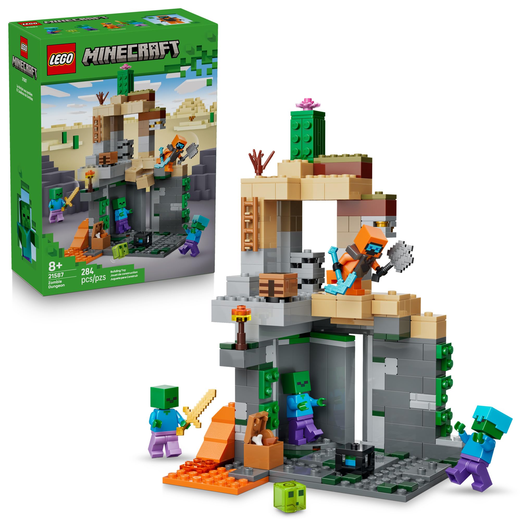 LEGO Minecraft Zombie Dungeon 21587 | Building Toys for Boys & Girls, Ages 8+, V