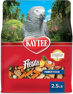 Kaytee Fiesta Parrot Food for Large Birds, 2.5 Pounds | Fun feeding. Bird food with fruits, veggies, grains. Bird seeds, shapes and textures for natural foraging