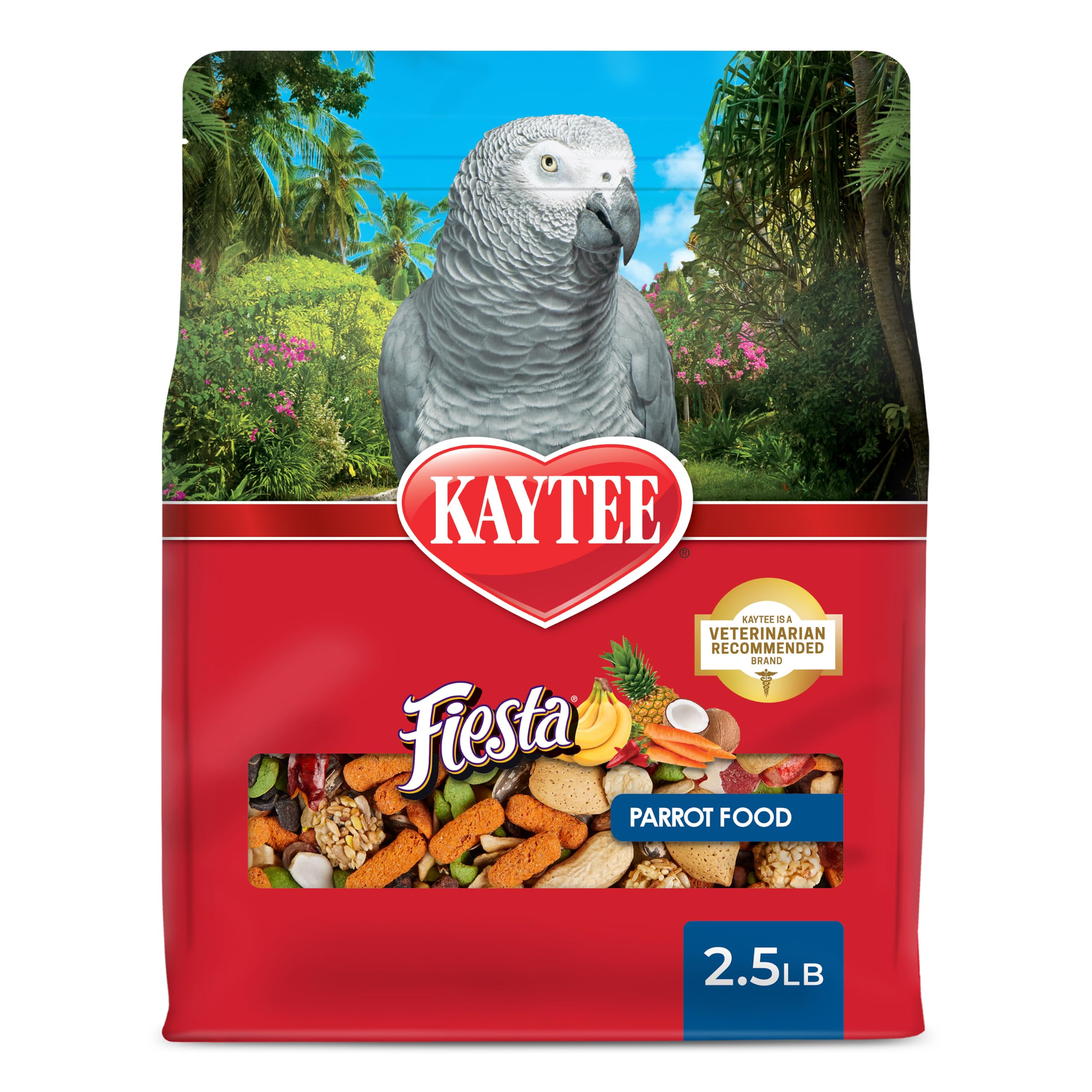 Kaytee Fiesta Parrot Food for Large Birds, 2.5 Pounds | Fun feeding. Bird food w