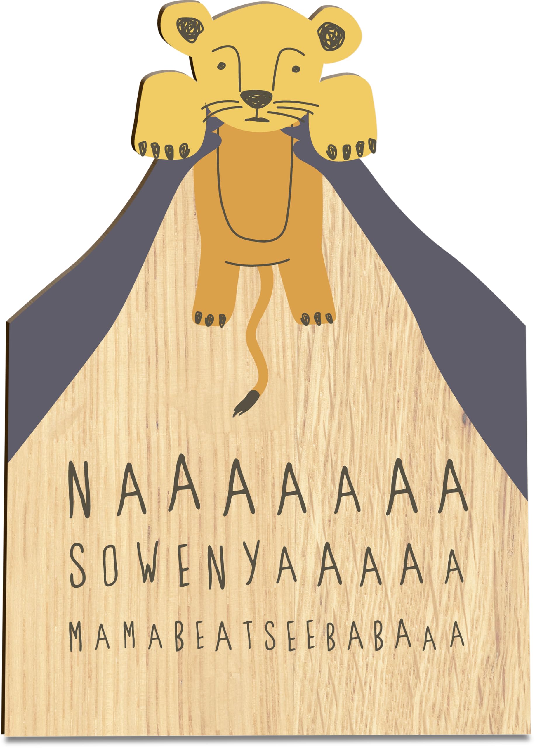Gift for Birth Wooden Card - Lion Baby Birthday Card | Animal Card, Card "Lion",