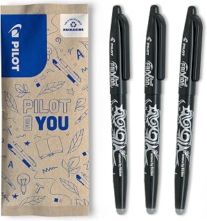 PILOT - 3 FriXion Ball - Rechargeable Erasable Pen - Black