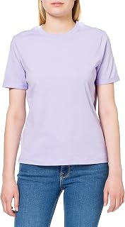 Pieces Pcria SS Fold Up Solid Tee Noos BC Women's T-Shirt (Pack of 1)