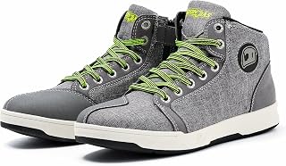 IRON JIA'S Men's Waterproof Motorcycle Boots, Non-Slip Breathable Street Casual Motorcycle Boots with Side Zip, Ankle Support and Shift Pad