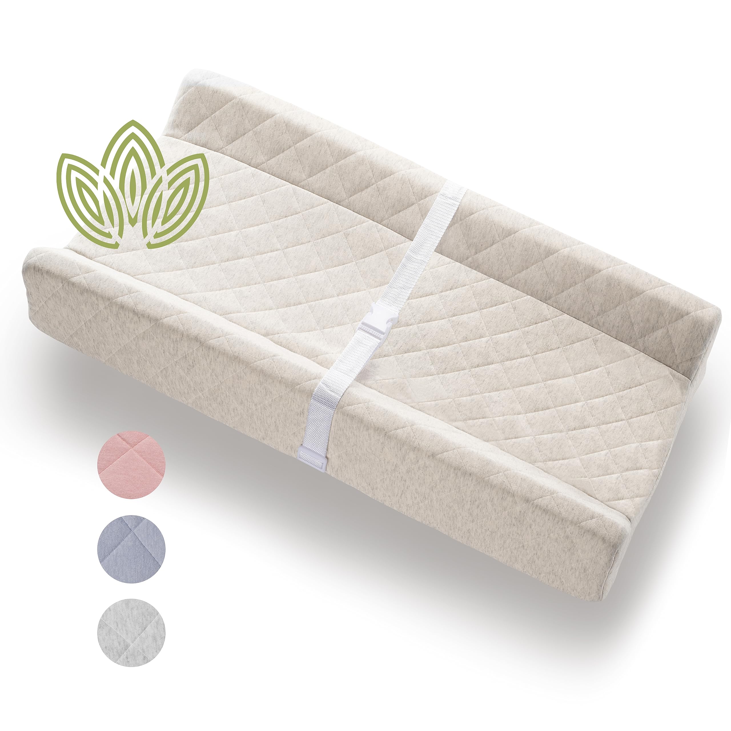 Organic Cotton Covered Contoured Baby Changing Pad | Waterproof Foam Mattress, S