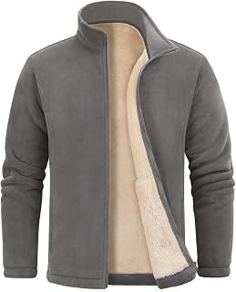 Nadeer Men's Fleece Jacket Hooded Sweatshirt Winter Sweatshirts Full Zip Warm Coat with Pockets Sport Fitness Outdoor Autumn Winter